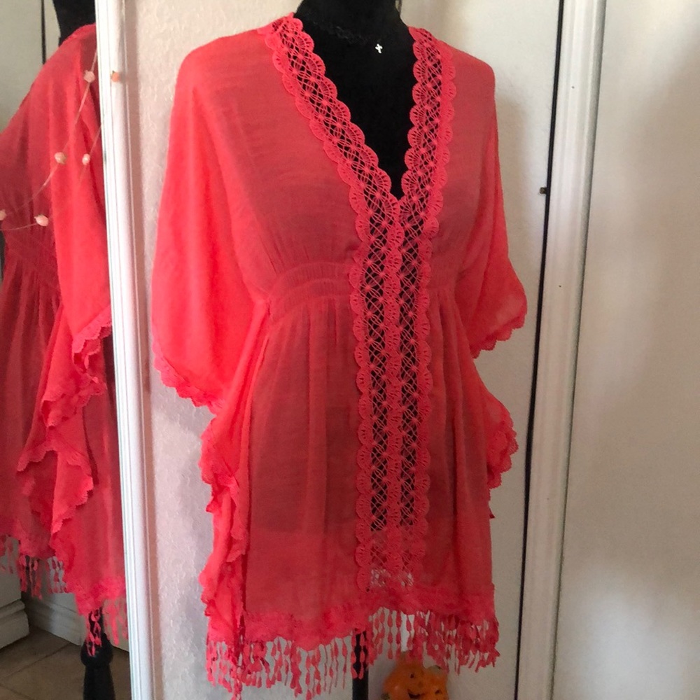 Hot pink salmon cover up